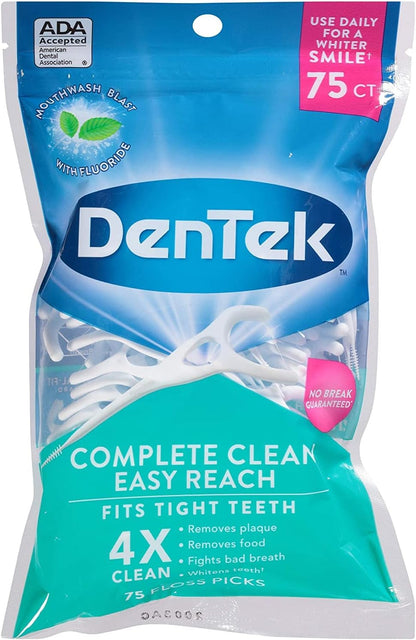 DenTek Complete Clean Easy Reach Floss Picks, 75 Count, Pack of 12 - view 3