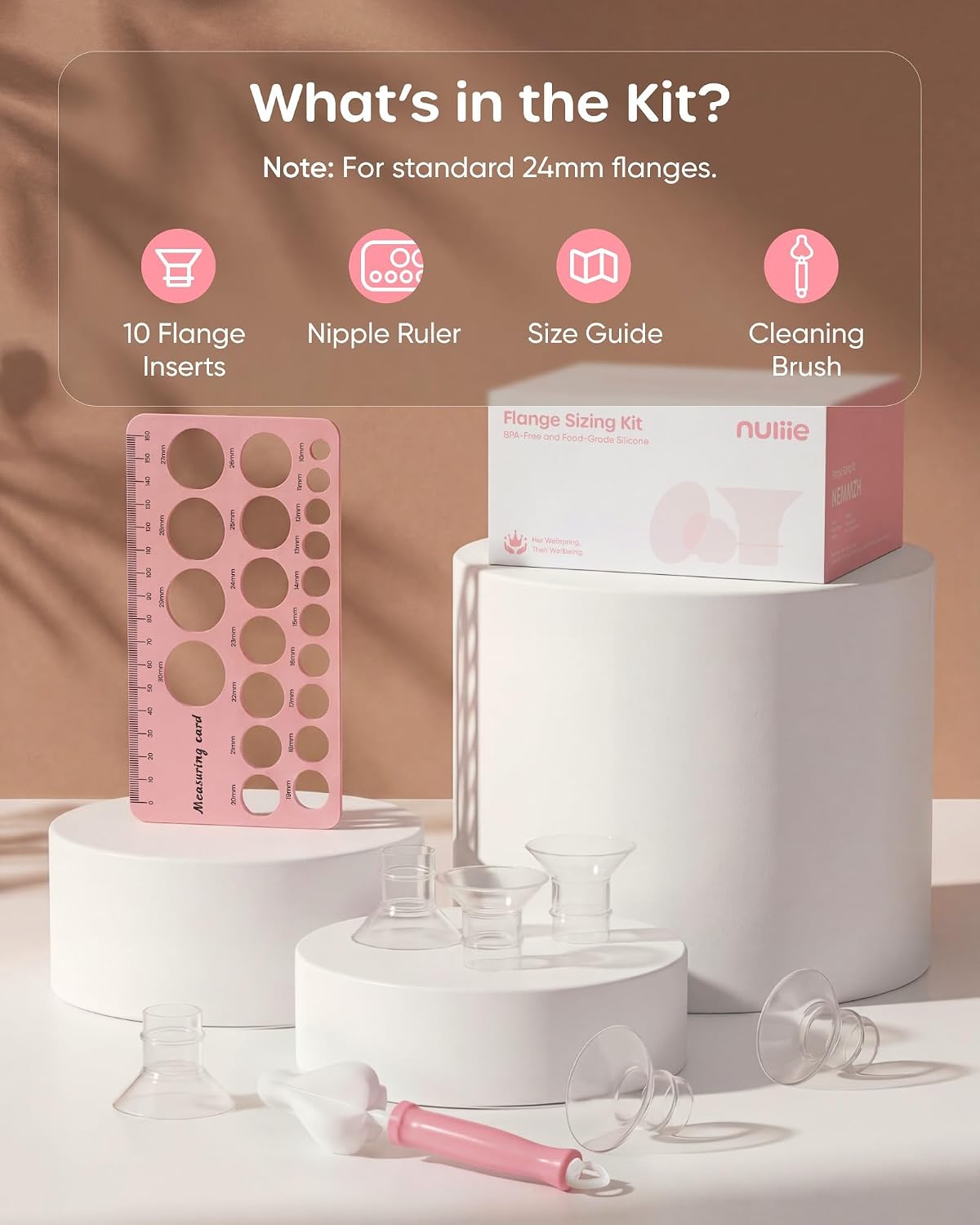 Nuliie Silicone Flange Inserts 13/15/17/19/21mm, 10 Pieces - view 2
