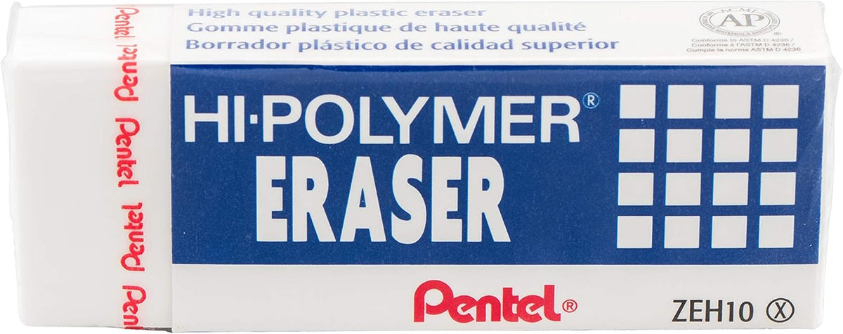 Pentel Hi-Polymer Block Eraser, Large, White, Pack of 10 — alternate product view