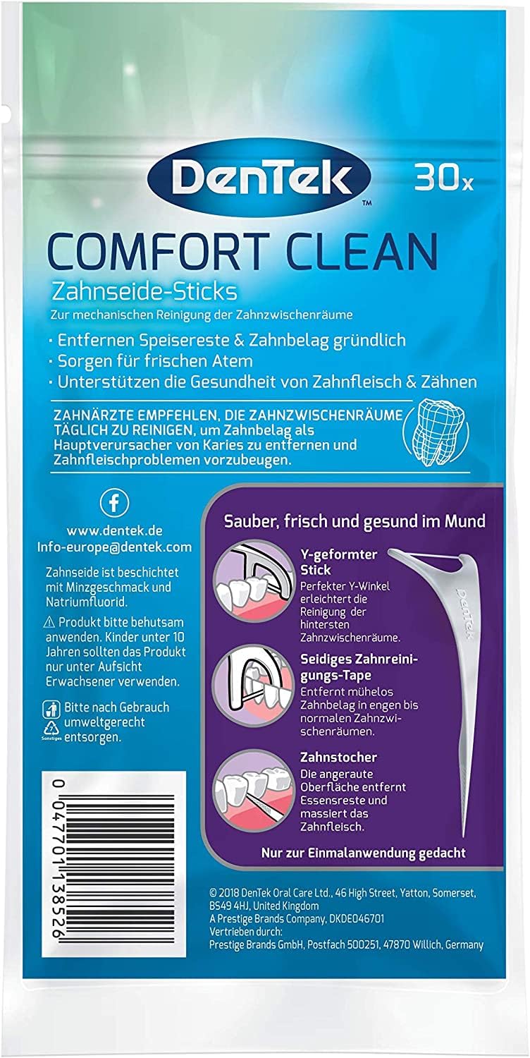 DenTek Comfort Clean Dental Floss Sticks, Mint, 30 Count (Pack of 2) - view 2