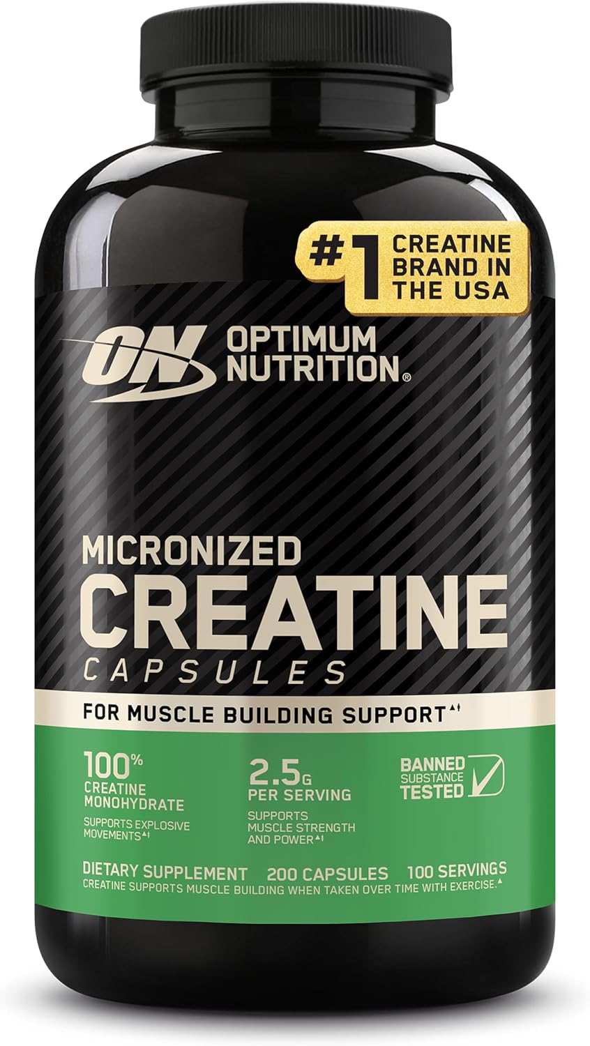 Optimum Nutrition Micronized Creatine Monohydrate Capsules, 200 Count