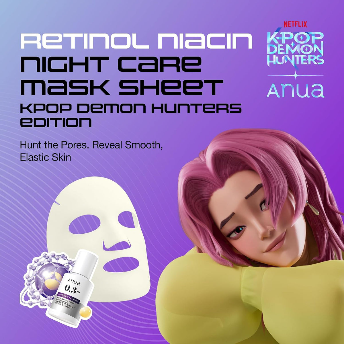 Anua Retinol Niacin Night Routine Pore Mask, 10 Sheets - view 2