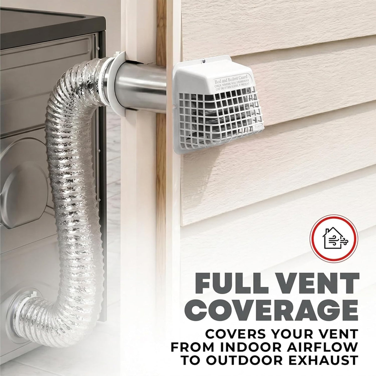 Deflecto Bird Guard Outdoor Vent Cover for 3-4 Inch Vent Hoods, White - view 6