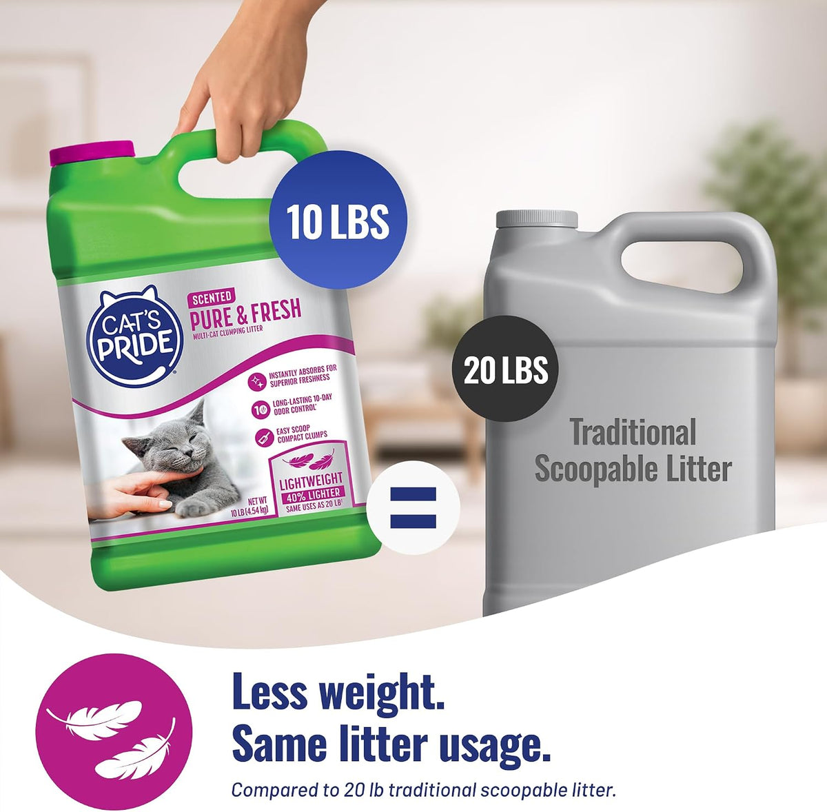 Cat's Pride Pure & Fresh Scented Clumping Cat Litter, 10 lb - view 3