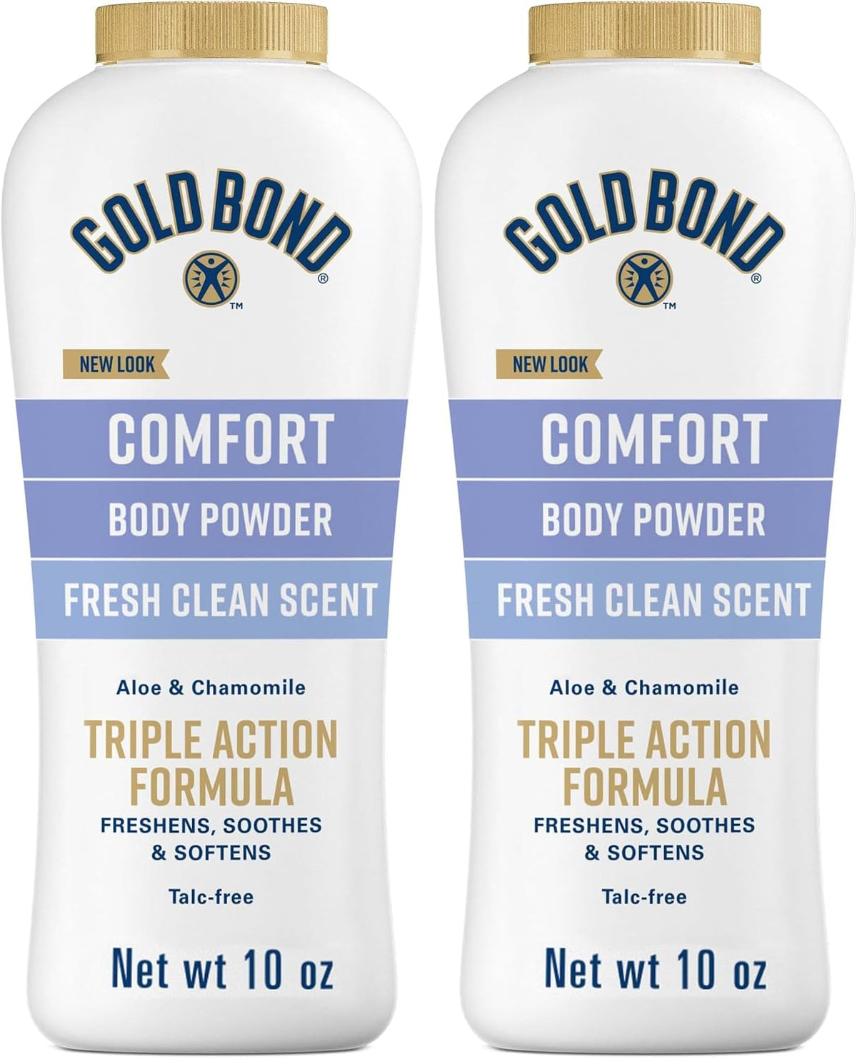 Gold Bond Comfort Talc-Free Body Powder, Aloe & Chamomile, 10 oz, Pack of 2