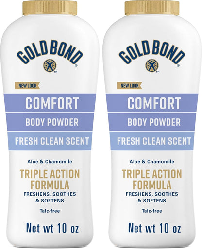 Gold Bond Comfort Talc-Free Body Powder, Aloe & Chamomile, 10 oz, Pack of 2