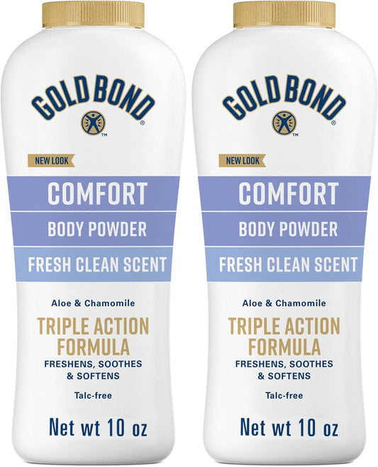 Gold Bond Comfort Talc-Free Body Powder, Aloe & Chamomile, 10 oz, Pack of 2