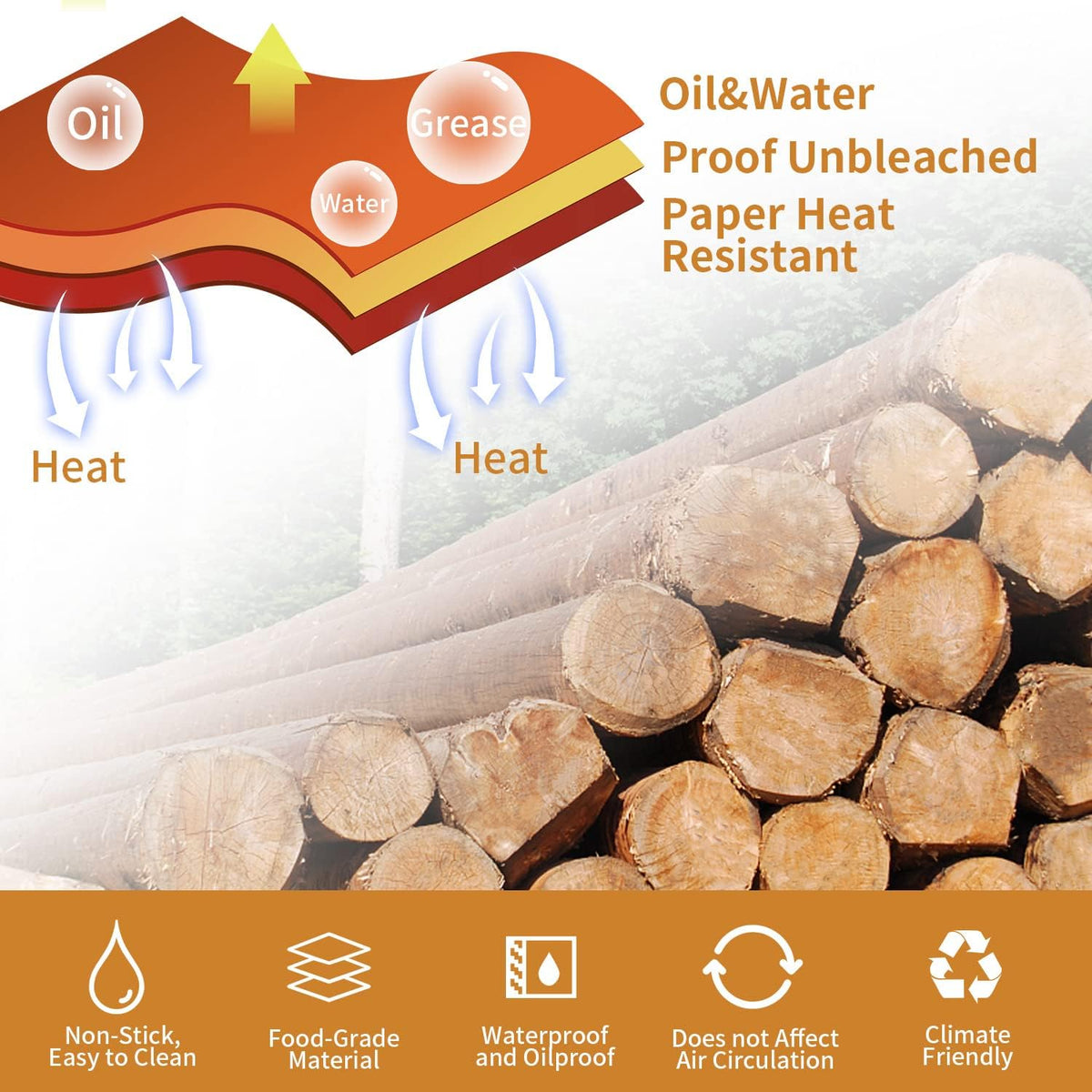 Ecfvtp Air Fryer Parchment Paper Liners, 100 Pieces, for Ninja DZ201 - view 6