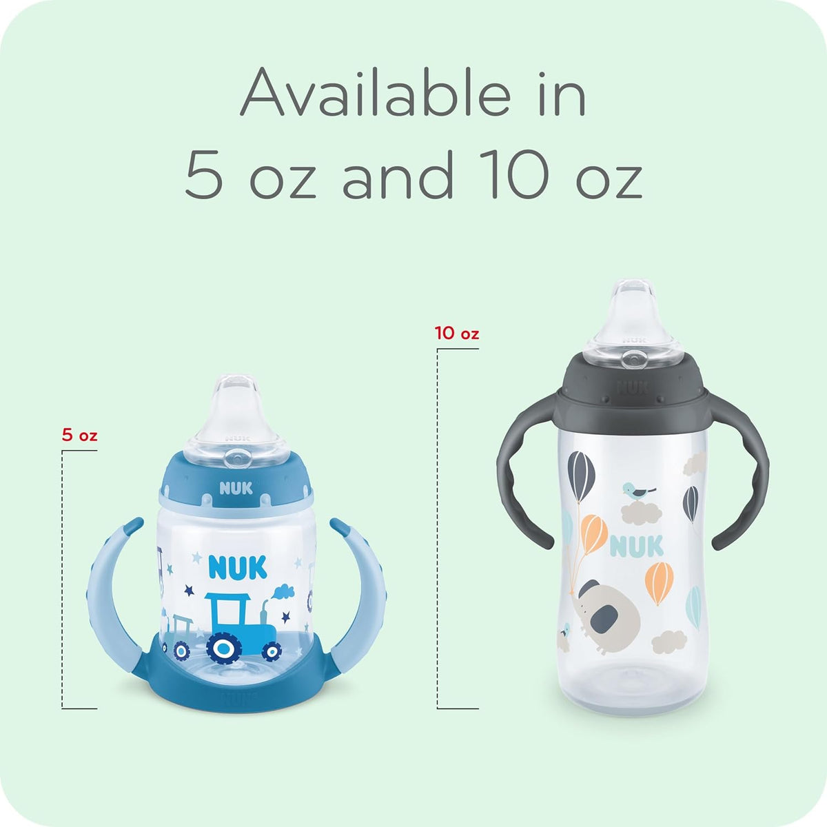 NUK Learner Sippy Cup, 5 oz, Glow-in-the-Dark, 2 Pack - view 3