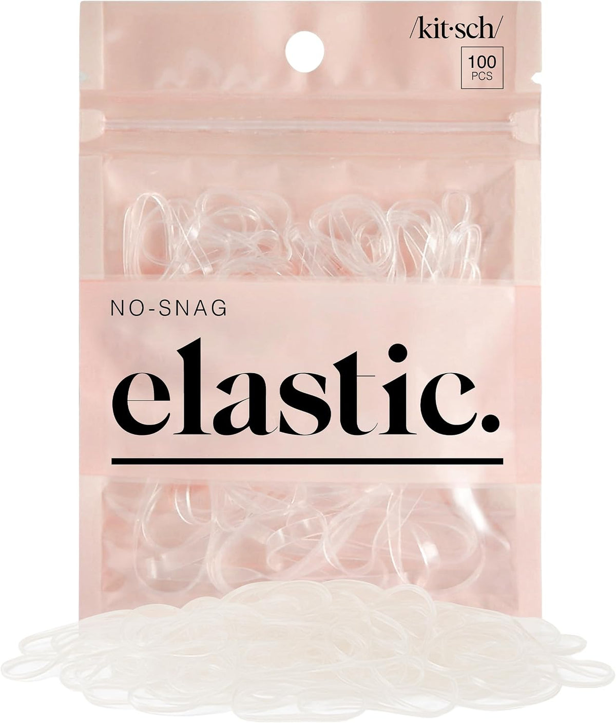 Kitsch Pro No Snag Mini Gummy Hair Elastics, Clear, 100 Count — product view