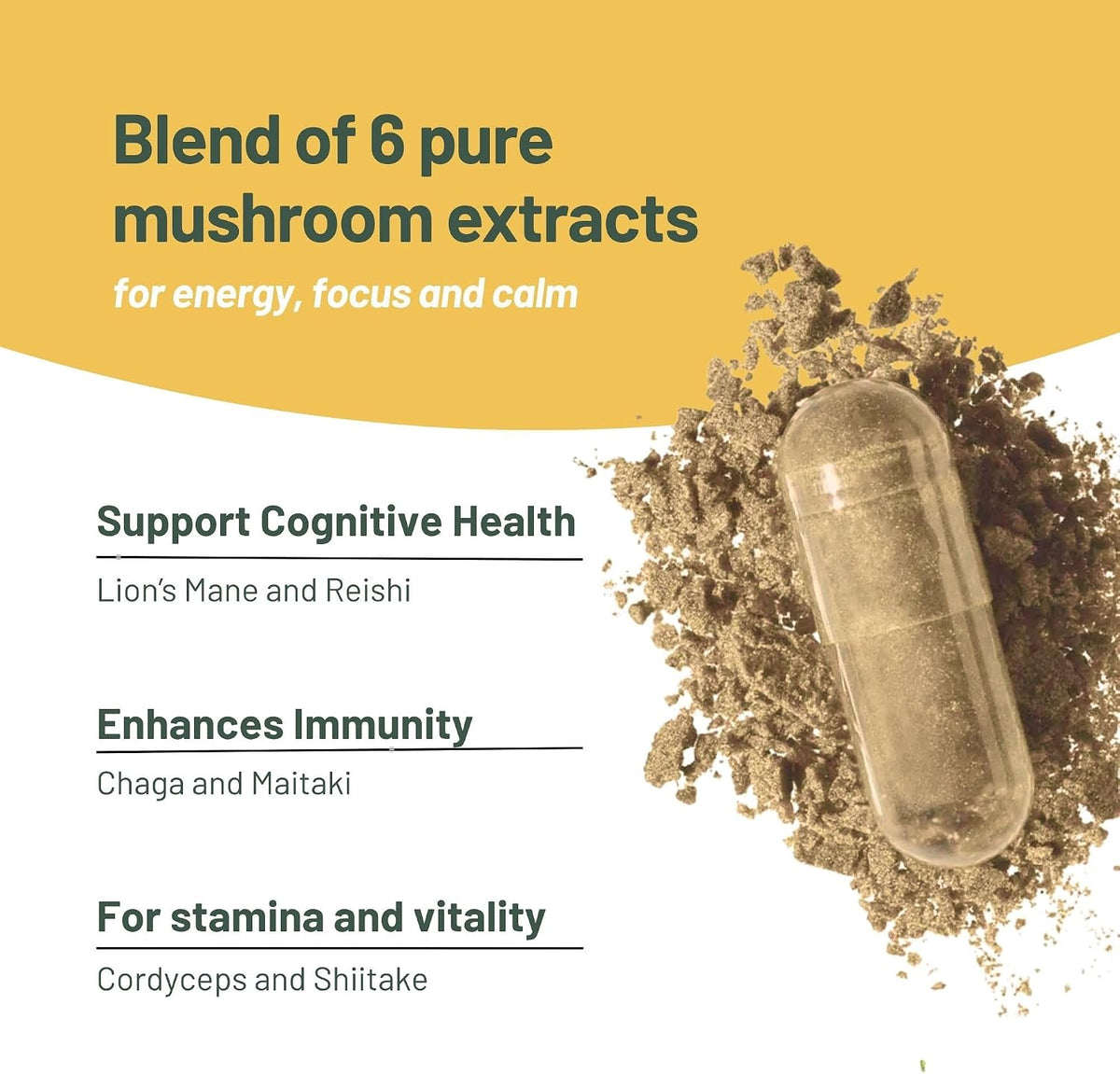 Vegan Vitality 6 Mushroom Complex Capsules, 120 Count — alternate product view