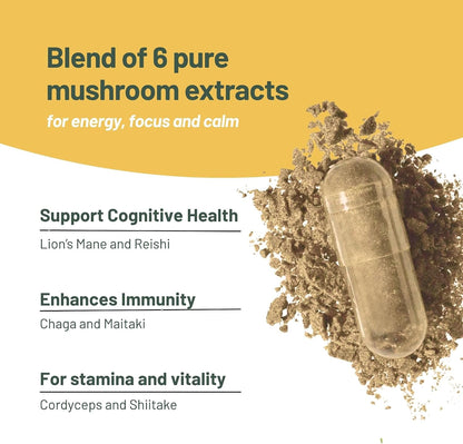 Vegan Vitality 6 Mushroom Complex Capsules, 120 Count - view 2