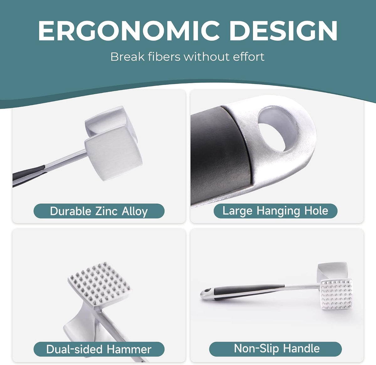 KITEXPERT Dual-Sided Meat Tenderizer Hammer - view 4
