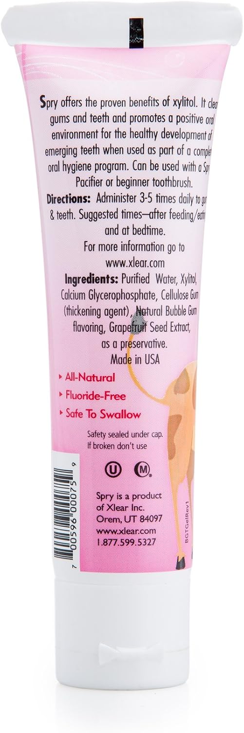 Spry Natural Kids Xylitol Tooth Gel Variety Flavours 60 ml Pack of 3 - view 2