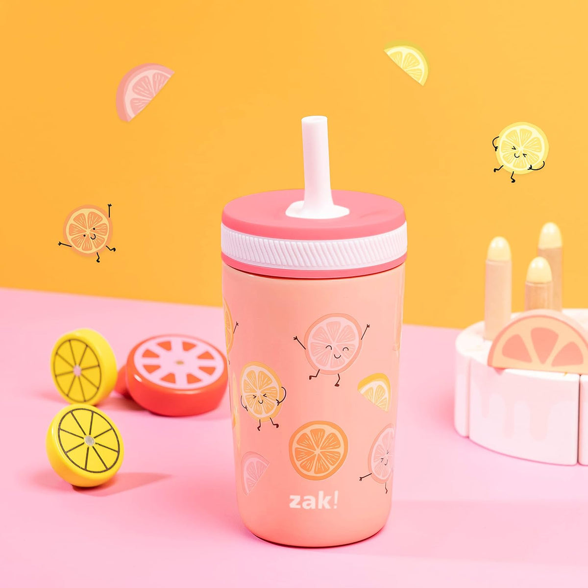 Zak Designs Happy Fruit Kelso 12 oz Stainless Steel Toddler Cup - view 4