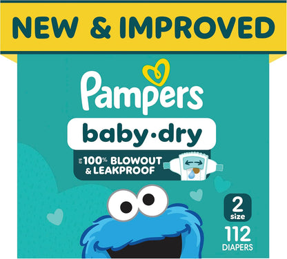 Pampers Baby Dry Ultra Cushiony Nappies Size 2 (10-22 lbs), 112 Count