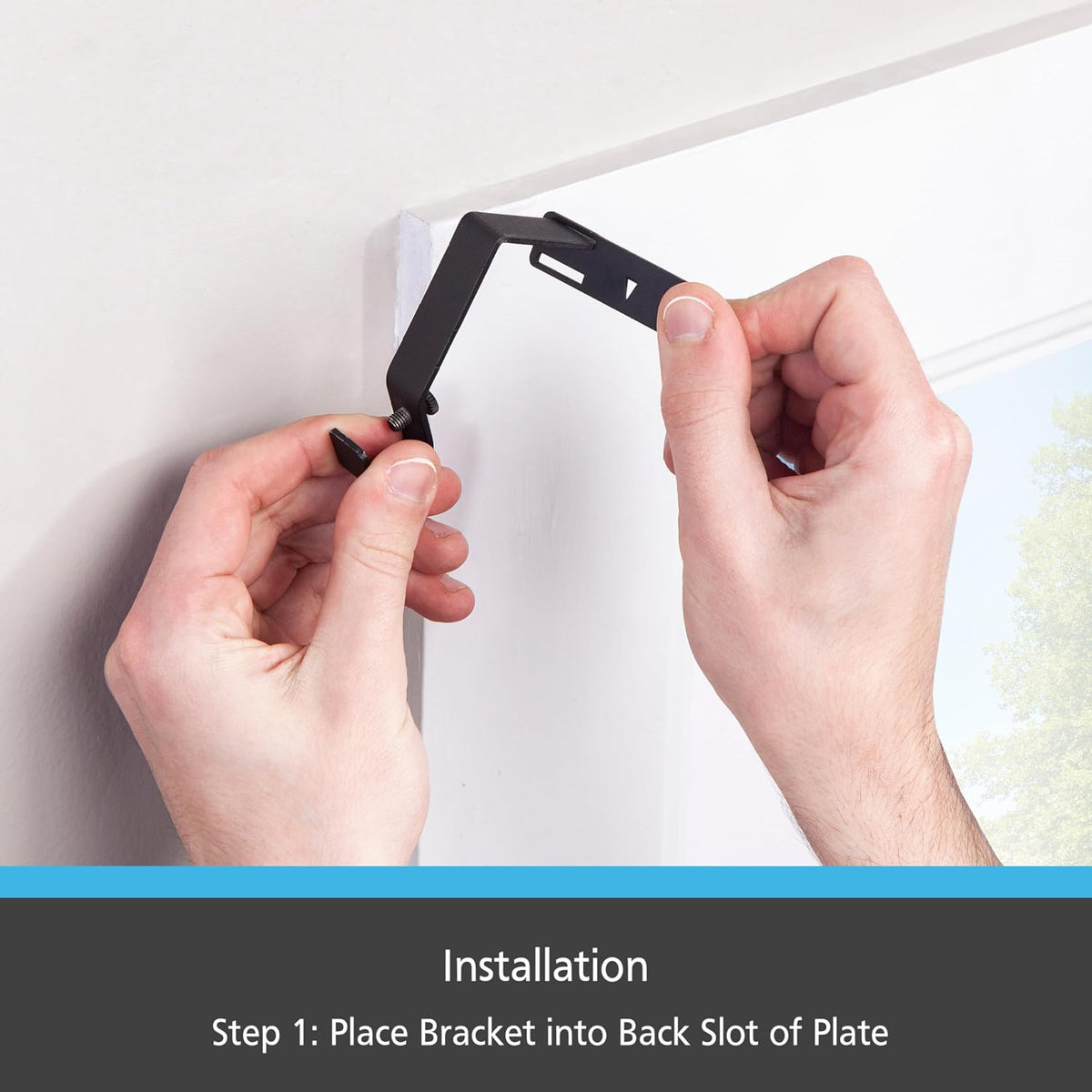 Kenney Fast Fit 5/8" No Measure Curtain Rod Brackets, Matte Black - view 5