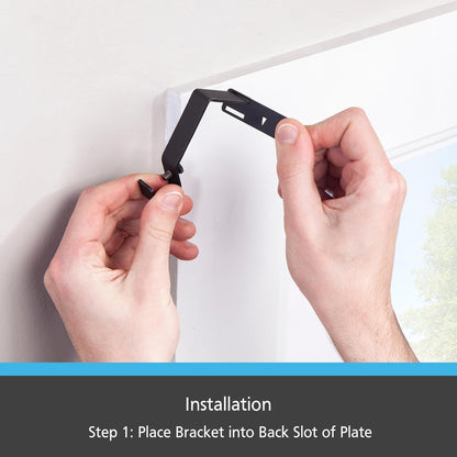 Kenney Fast Fit 5/8" No Measure Curtain Rod Brackets, Matte Black - view 5