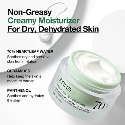 Anua Heartleaf 70 Intense Calming Cream with Ceramide & Panthenol 50ml - view 4