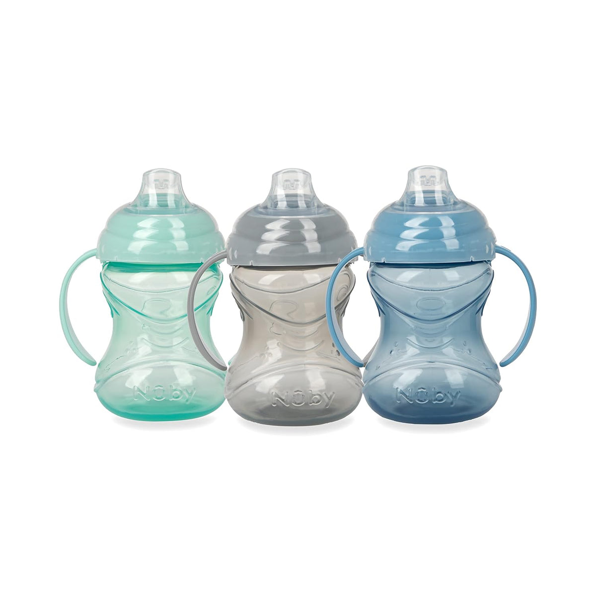 Nuby No-Spill Grip N' Sip Sippy Cup, Pack of 3, 10 oz (300 ml)