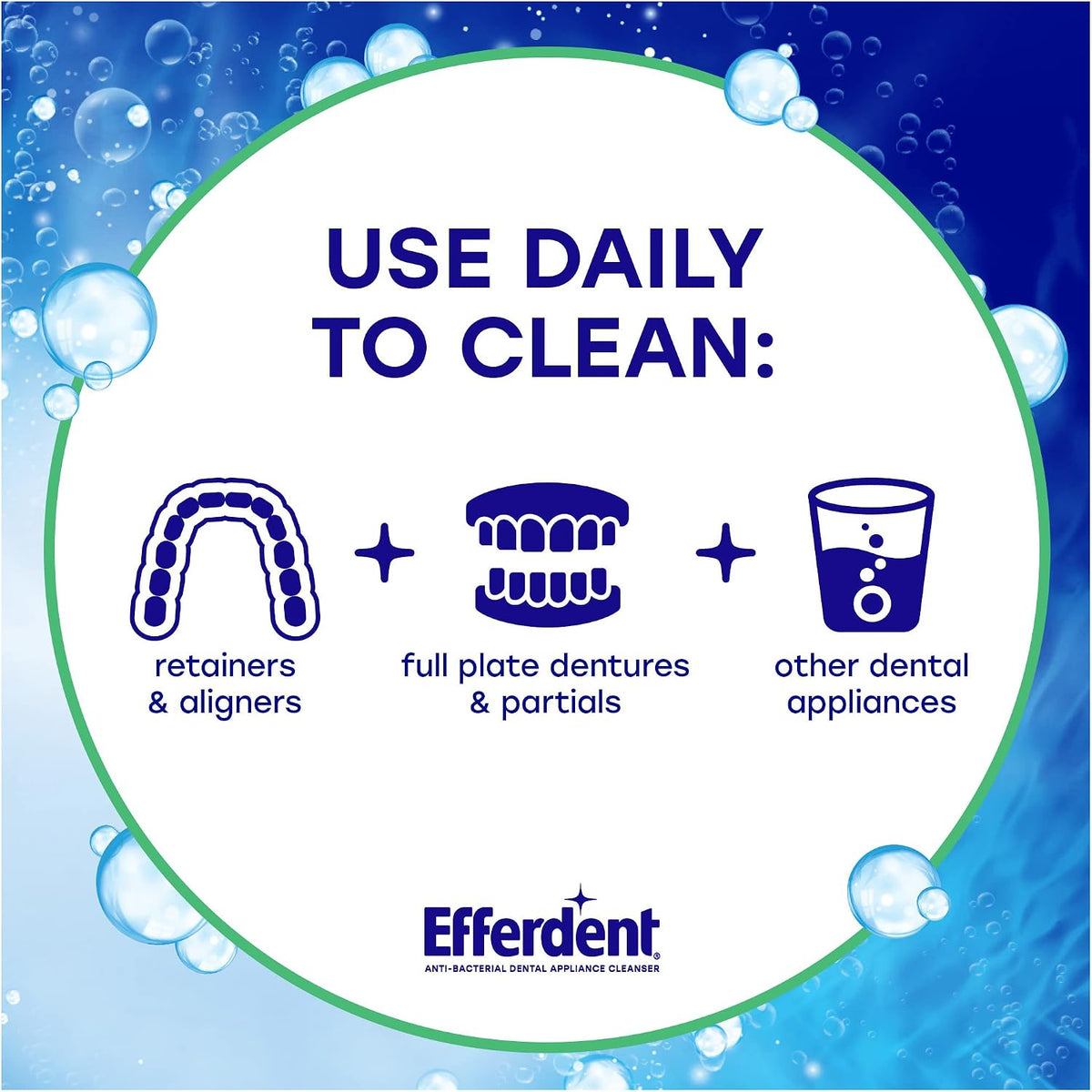 Efferdent Denture Cleanser Tablets, Minty Fresh and Clean, 126 Count - view 3