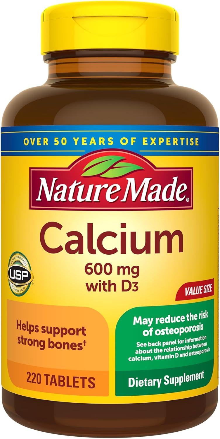 Nature Made Calcium 600 mg with Vitamin D3, 220 Tablets