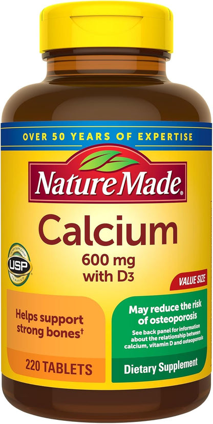Nature Made Calcium 600 mg with Vitamin D3, 220 Tablets