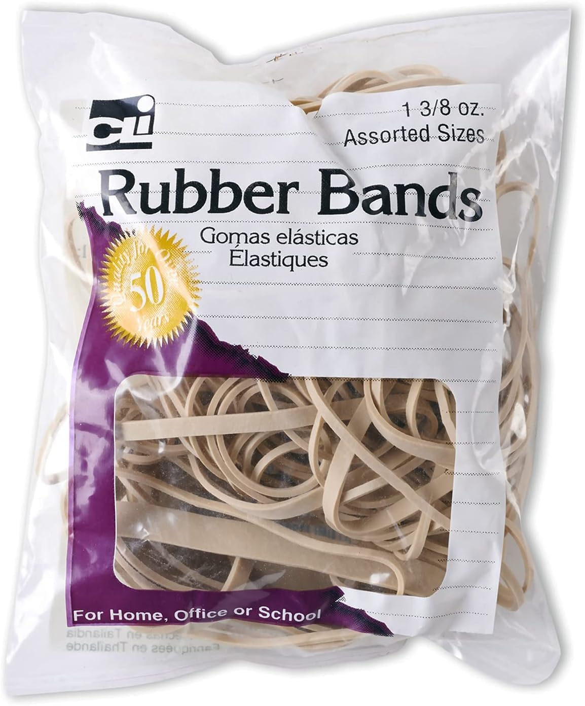 Charles Leonard Rubber Bands, Assorted Sizes, 3/8 oz Bag — product view