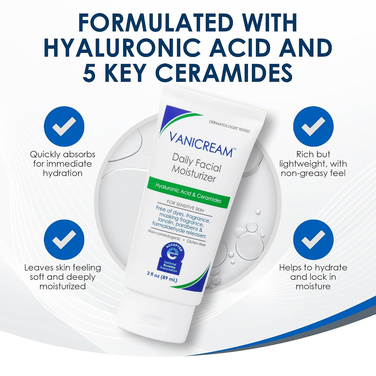 Vanicream Daily Facial Moisturiser, Lightweight, Non-Greasy, 3 fl oz - view 4