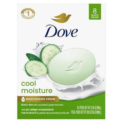 Dove Cool Moisture Beauty Bar Soap, 3.75 oz, 8 Count