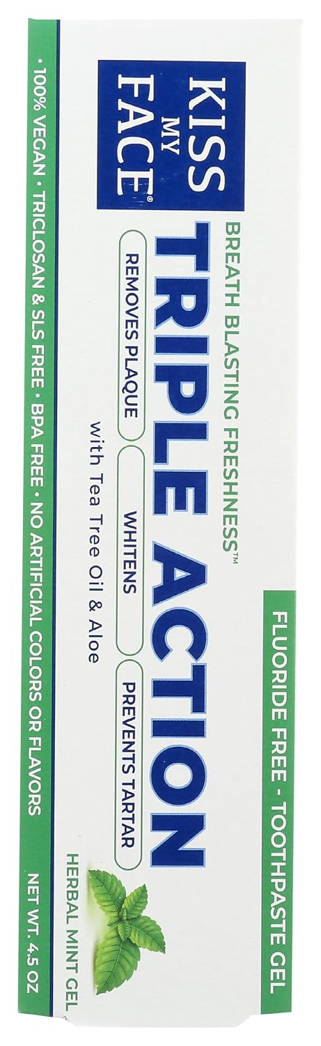Kiss My Face Triple Action Fluoride-Free Gel Toothpaste Peppermint 4.5 oz - view 2