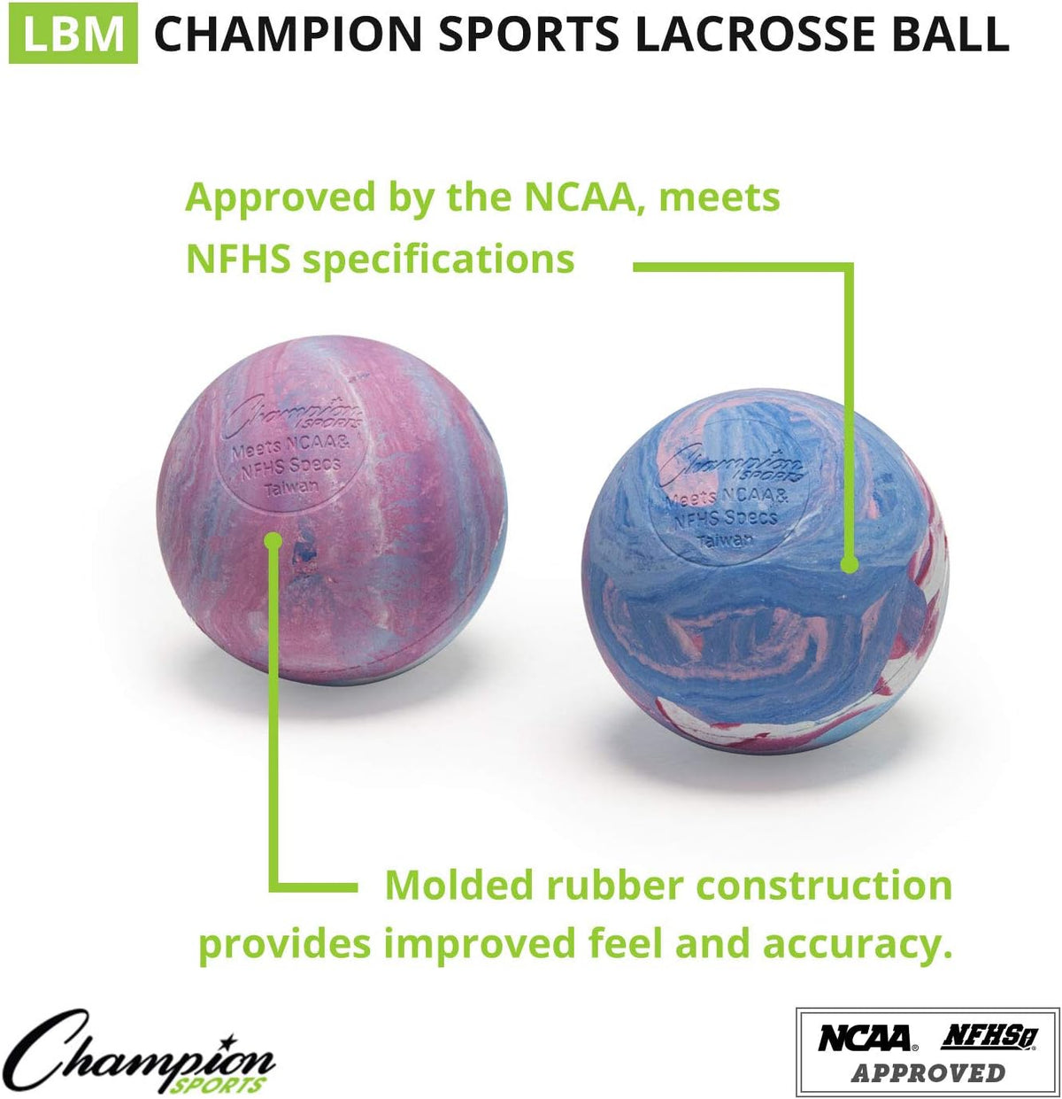 Champion Sports Official Lacrosse Balls, Pack of 2, Cosmic Swirl - view 3