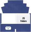 Roaring Spring Letter Size Two Pocket Folders, Dark Blue, Pack of 25