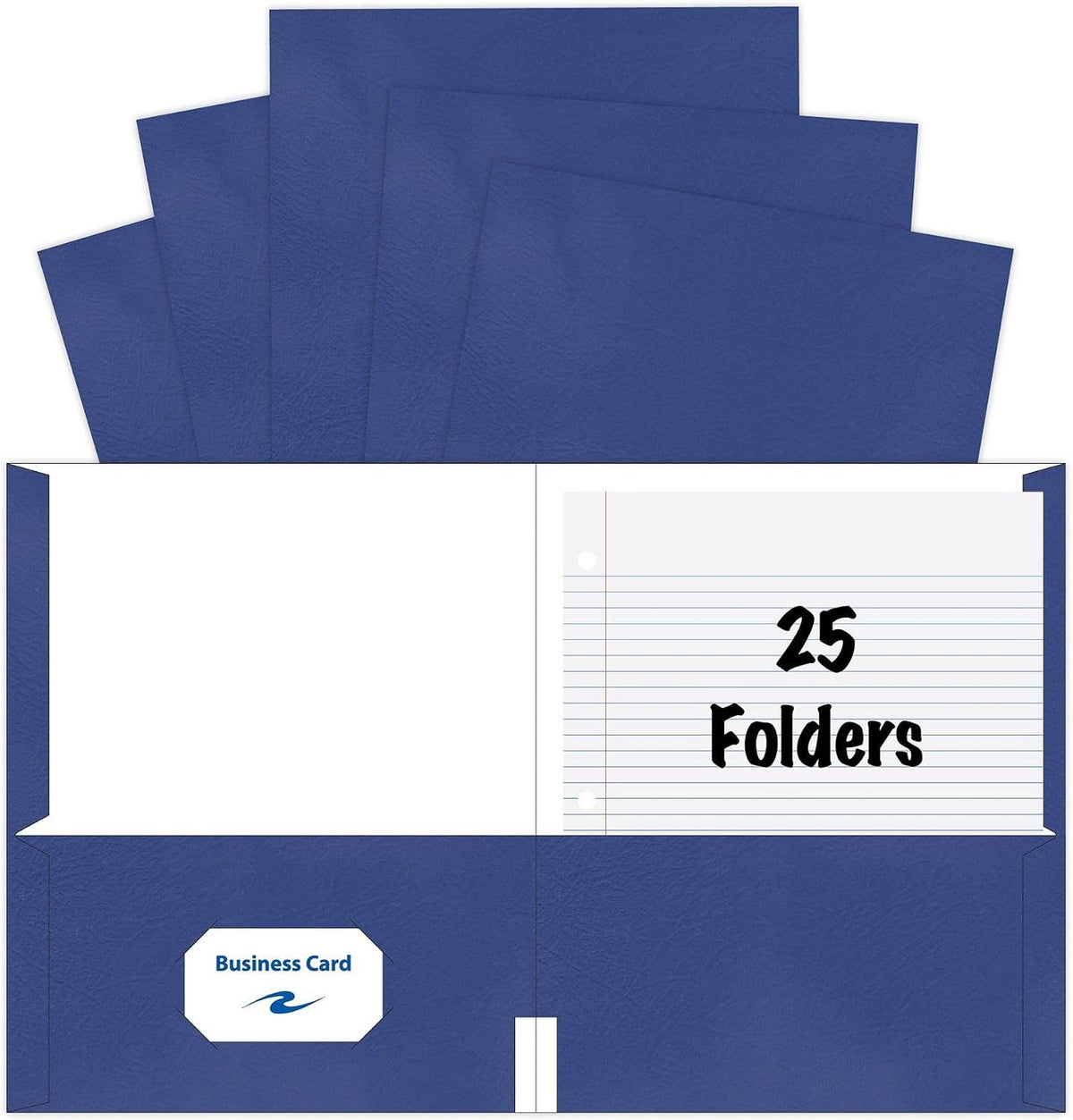 Roaring Spring Letter Size Two Pocket Folders, Dark Blue, Pack of 25