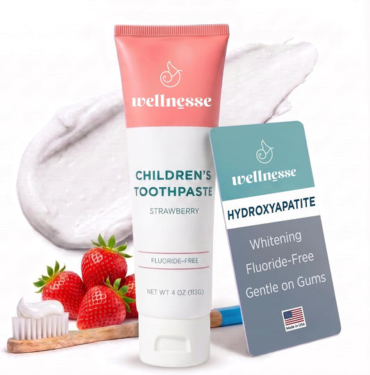 Wellnesse Kids Strawberry Hydroxyapatite Toothpaste Fluoride Free 4 oz