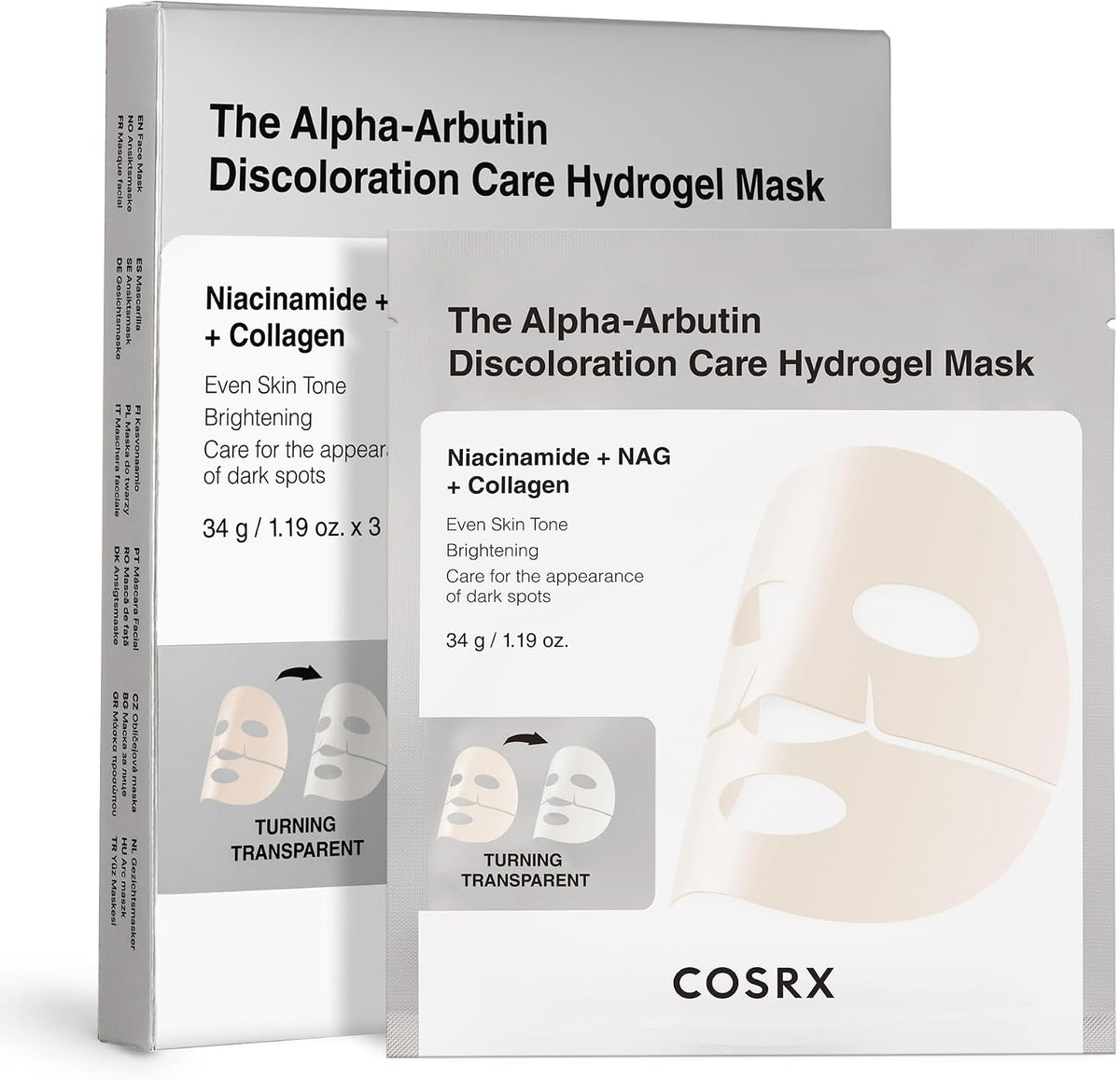 COSRX Alpha-Arbutin Discoloration Care Hydrogel Face Masks, Pack of 3