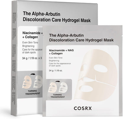 COSRX Alpha-Arbutin Discoloration Care Hydrogel Face Masks, Pack of 3