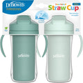 Dr. Brown's Milestones Insulated Straw Cup with Handles, Green, 2 Pack