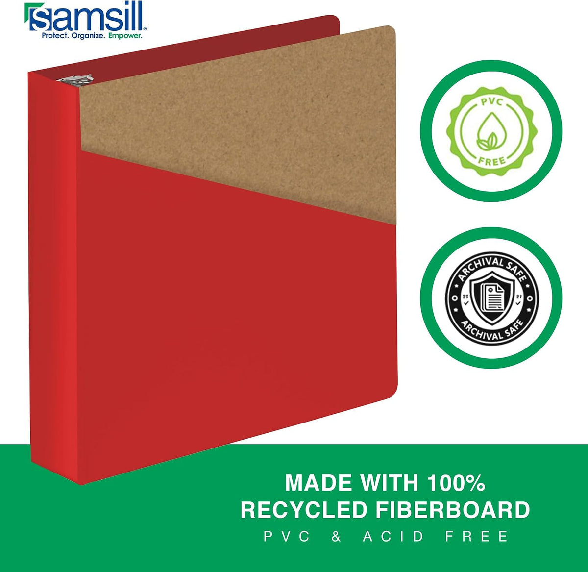 Samsill Durable 2 Inch D-Ring Binder, Ruby Red - view 4