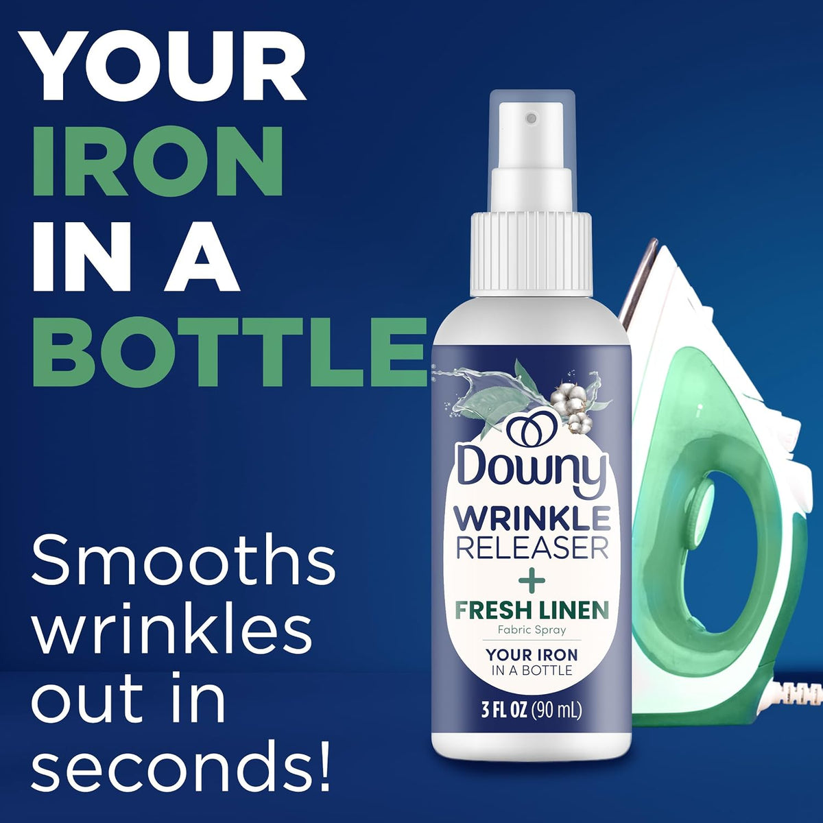 Downy Wrinkle Releaser Spray Travel Size Crisp Linen 90 ml (3 fl oz), Pack of 2 — alternate product view