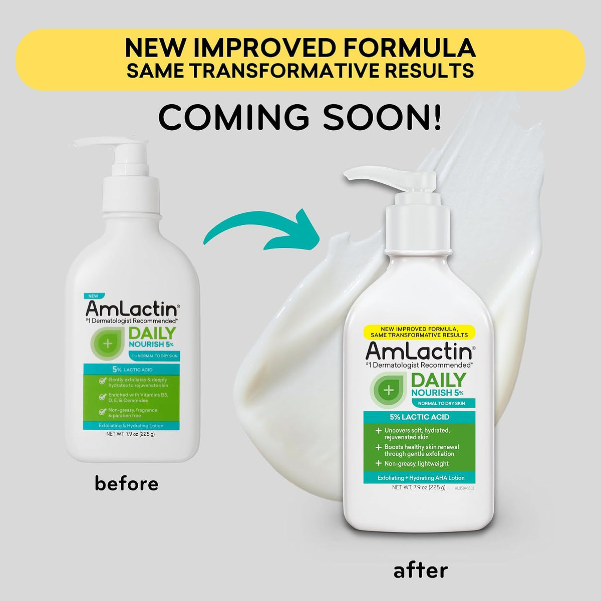 AmLactin Daily Nourish 5% Face & Body Lotion, 224 g (7.9 oz) - view 2