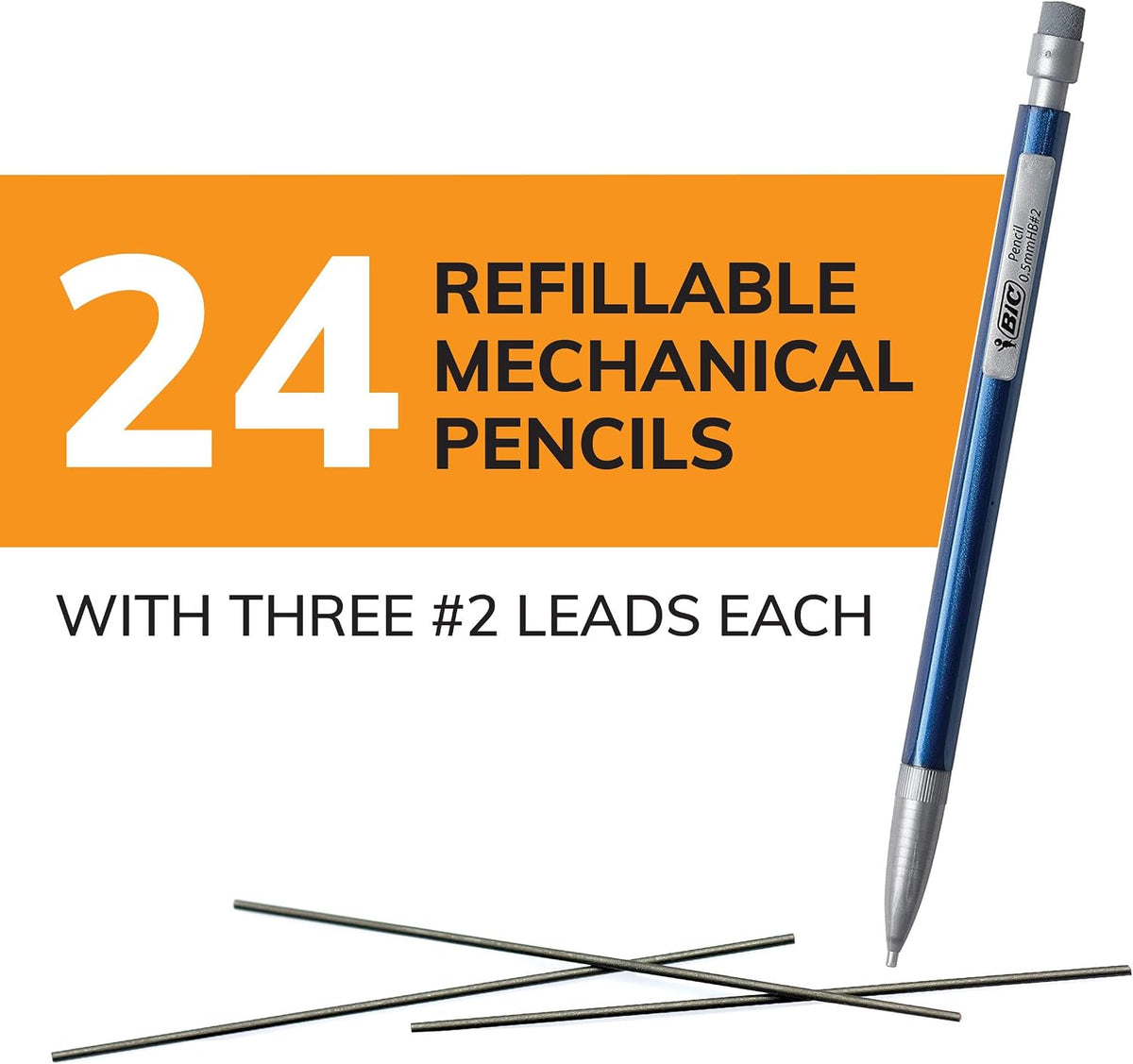 BIC Xtra-Precision Mechanical Pencils, Metallic Barrel, 0.5mm, 24 Count - view 2