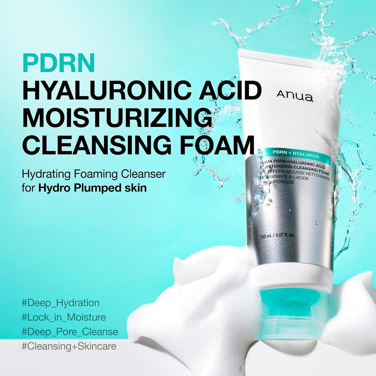 Anua PDRN Hyaluronic Acid Moisturizing Cleansing Foam 150ml - view 2