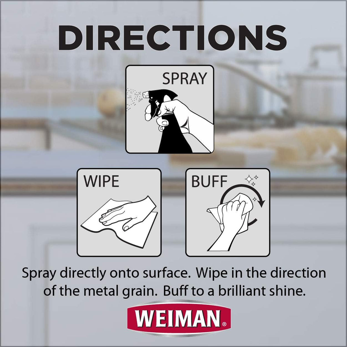 Weiman Stainless Steel Cleaner and Polish Spray, 12 fl oz (355 ml) - view 4