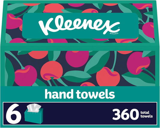 Kleenex Disposable Paper Hand Towels, 6 Boxes of 60 (360 Towels)