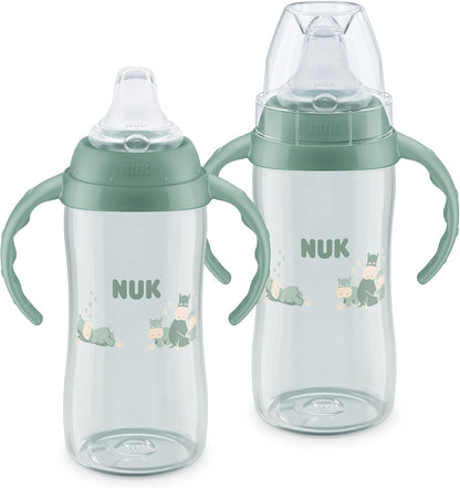 NUK First Choice Large Learner Cup, 10 oz, Green, 2-Pack