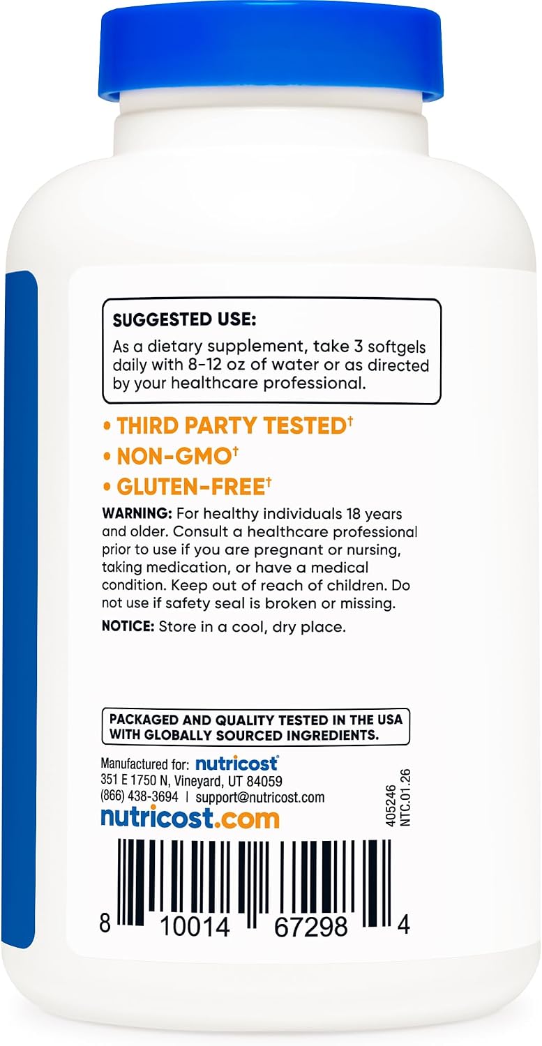 Nutricost Omega 3 Fish Oil 2500 mg, 120 Softgels - view 4