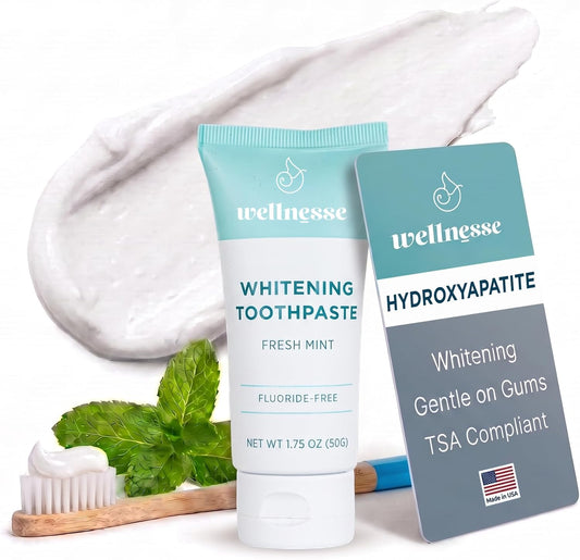 Wellnesse Travel Size Whitening Toothpaste, Fresh Mint 1.75 oz (50 g)