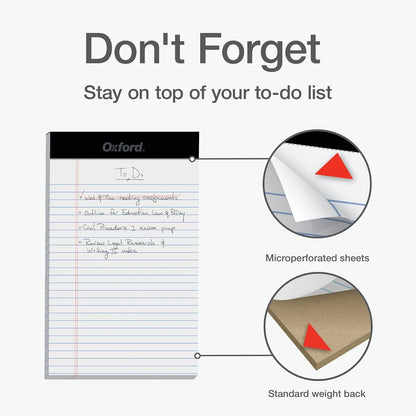 Oxford 5 x 8 Inch Legal Pads, Pack of 3, 50 Sheets Each - view 5