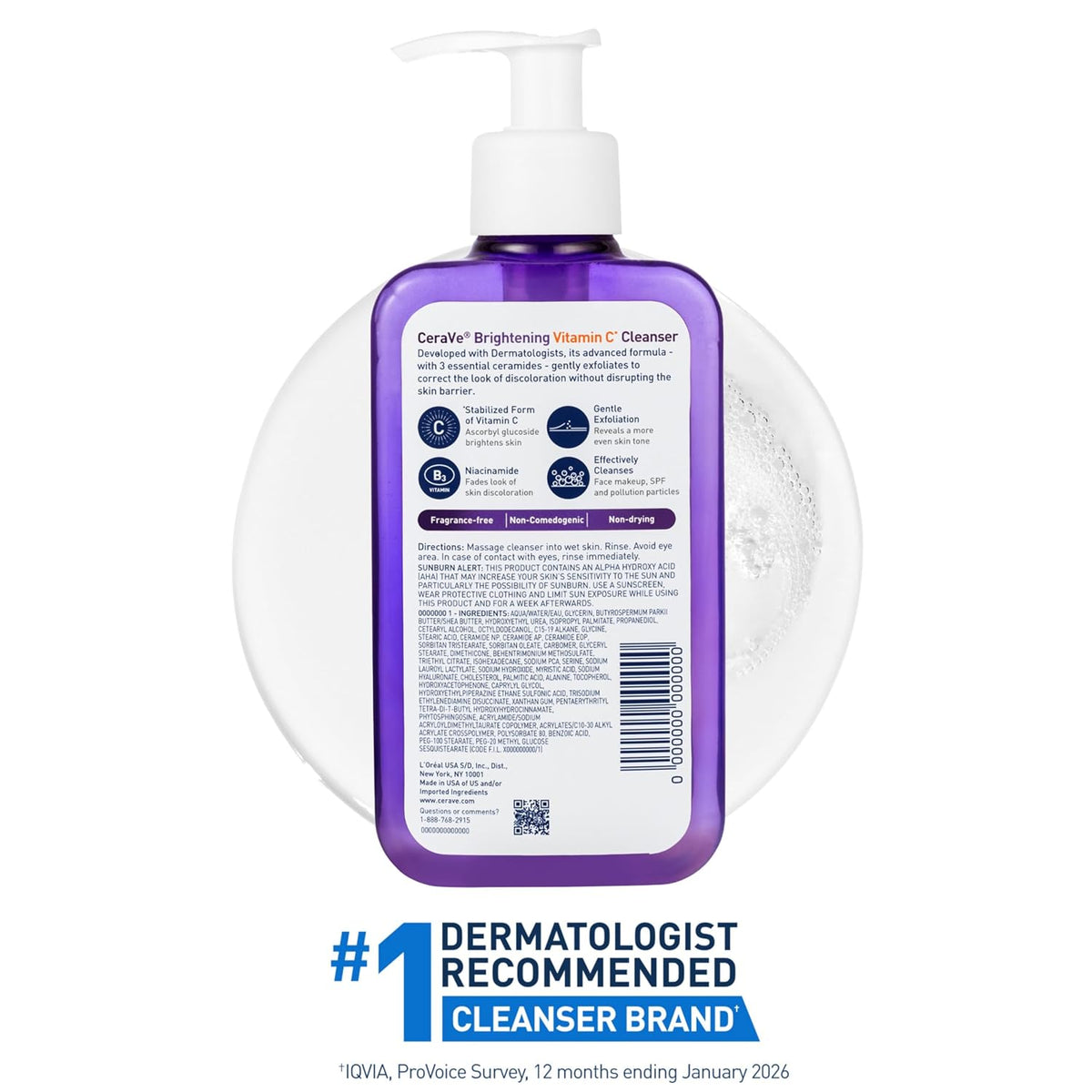 CeraVe Brightening Vitamin C Facial Cleanser with Niacinamide 8 oz - view 6